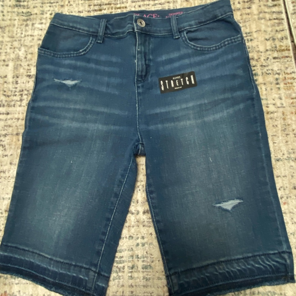 NWT The Children's Place Bermuda  skimmer denim shorts girls size 14